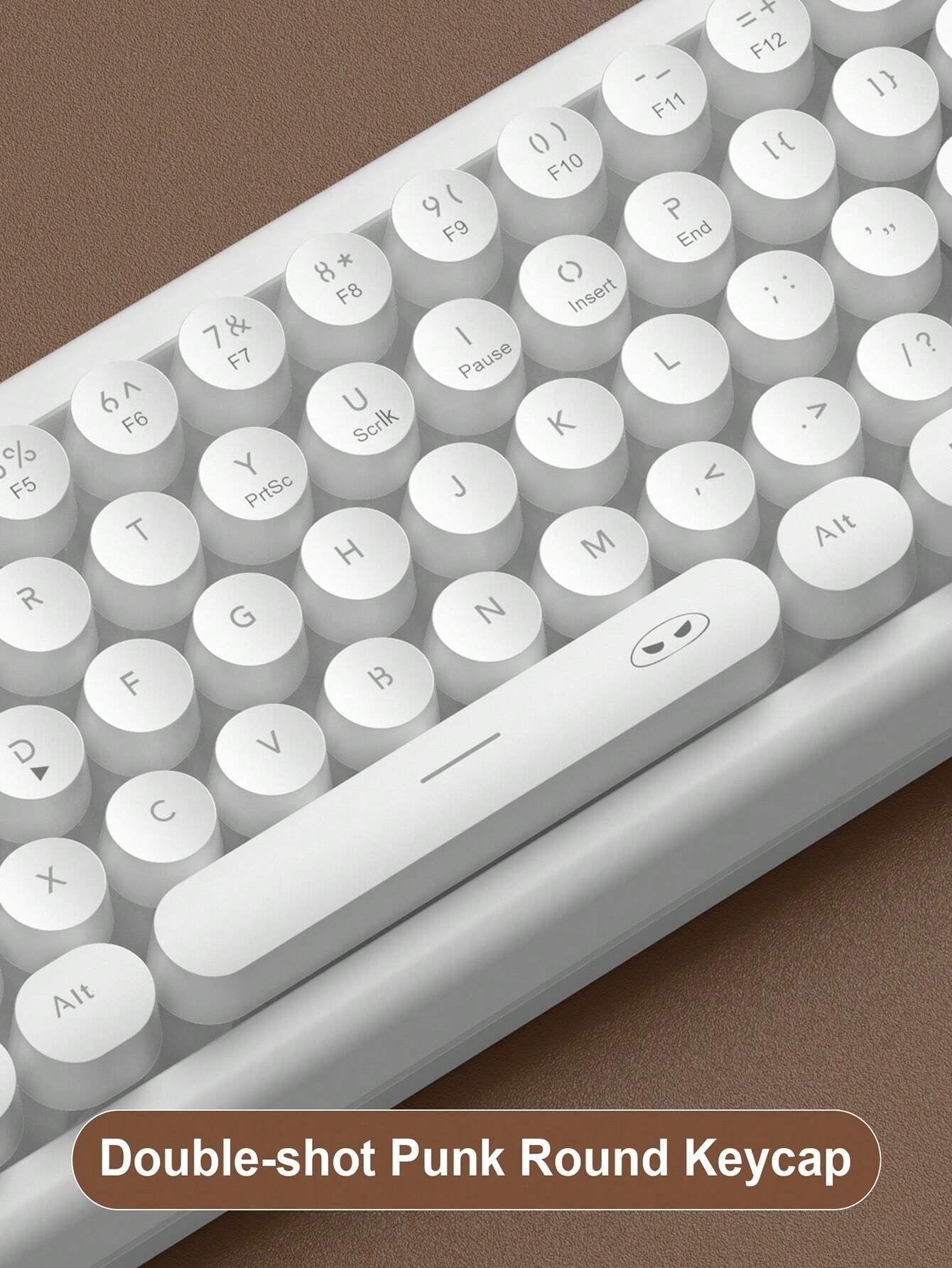 Magegee TS91 60% round Keycaps Wired Keyboard 68 Keys RGB Backlight Small Portable Office Computer Membrane Keyboard for Windows Tablet Laptop Office Home Use White